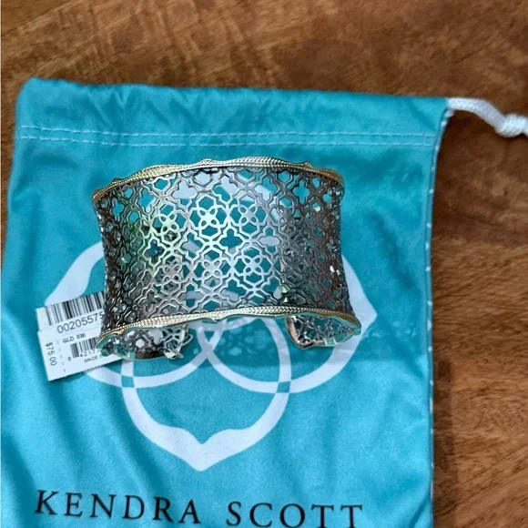 Kendra Scott Silver Intricate Candice silver and gold Cuff Bracelet one size NWT - Picture 10 of 10